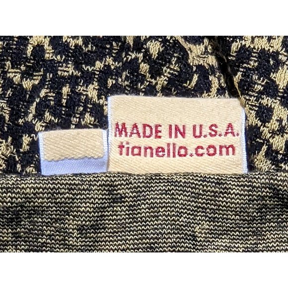 Tianello by Steve Barraza black yellow scoop neck high low‎ 3/4" sleeve top S - Picture 5 of 7